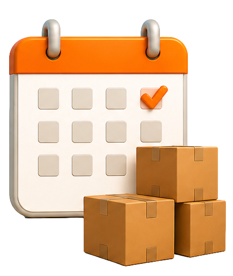 Moving calendar with boxes