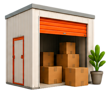 Storage unit with moving boxes